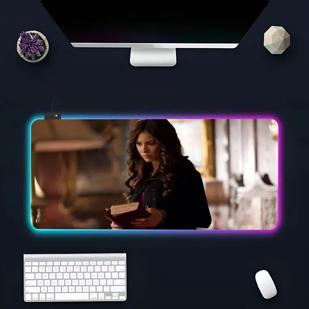 Actor For K-Katheriness MINISO Mouse Pad RGB Gaming Mousepad LED Large Gamer Mousepads XXL Keyboard Pads Luminous Desk Mat Backl