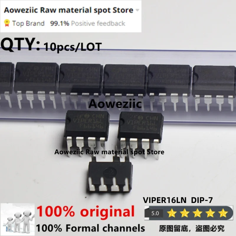 Aoweziic 2022+ 100% New Imported Original VIPER16LN VIPER17LN VIPER17HN VIPER26LN VIPER27LN  DIP-7 Power Chip