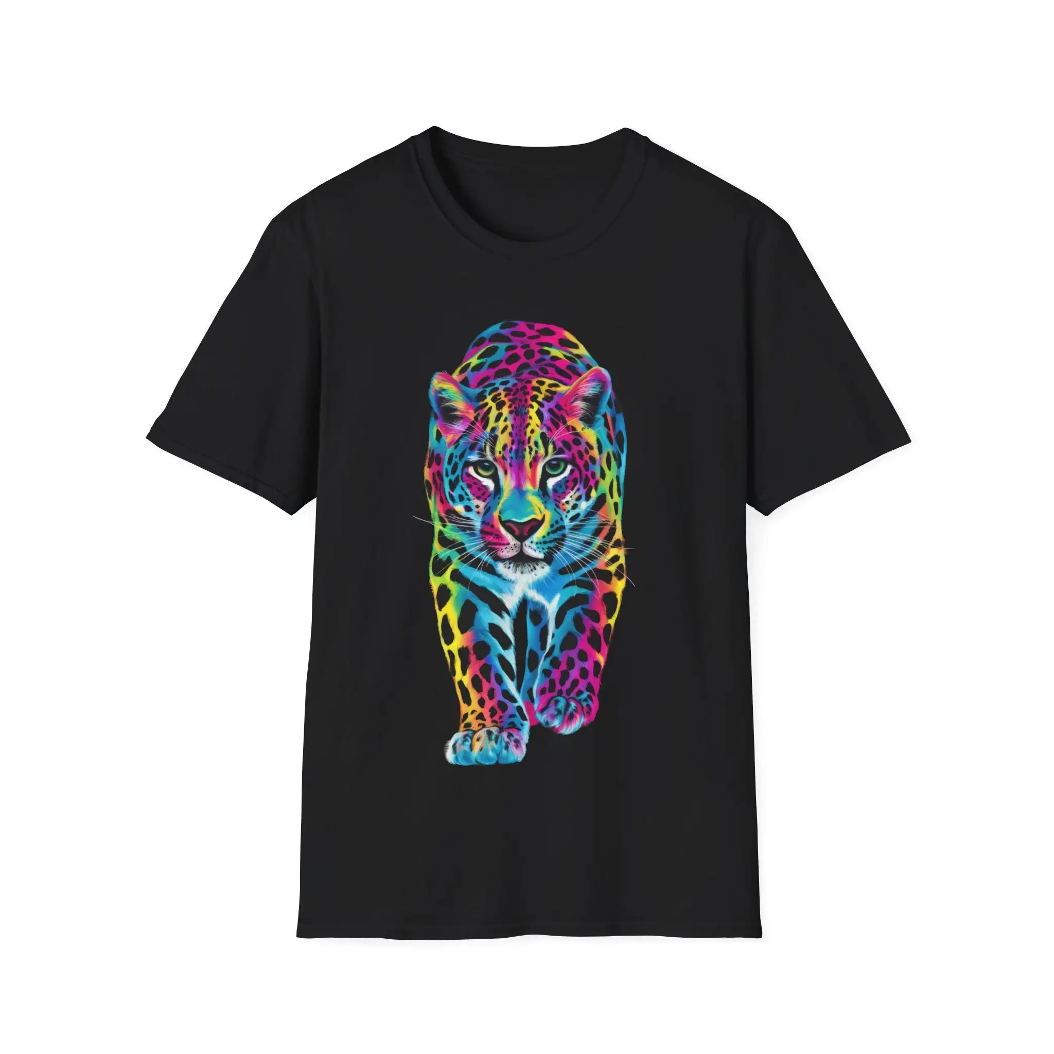 Vibrant Leopard Colorful Funny Animal Lover T Shirt