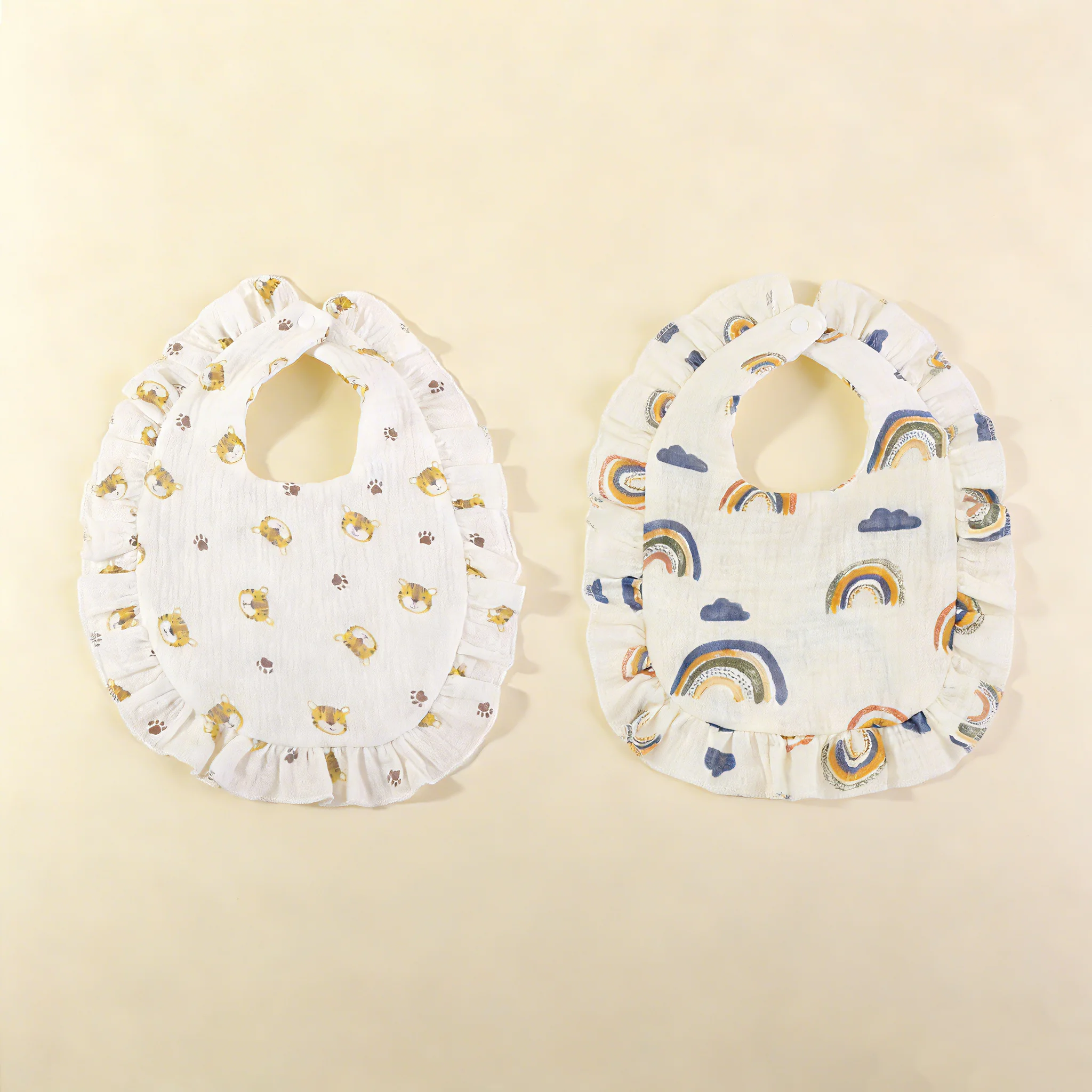2Pcs Multi-functional Baby Bibs Absorbent Cotton Bibs for Burping Feeding Newborns