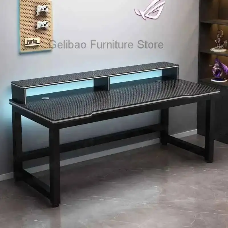 

Standing Shelf Living Room Office Desk Storage Floor Metal Arbenic Computer Desks European Black Mesa De Escritorio Furniture