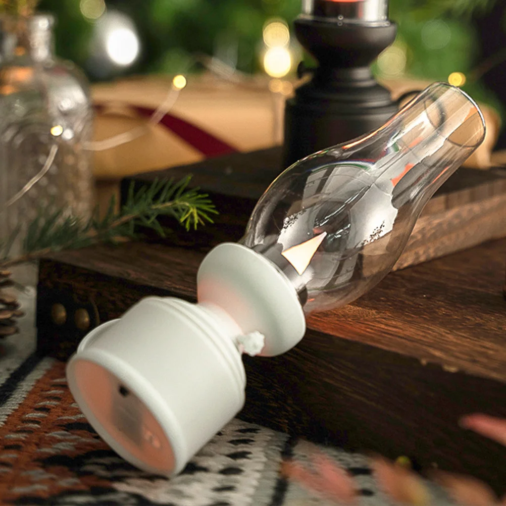 ตะเกียงน้ำมันก๊าดเทียนอิเล็กทรอนิกส์แบบไร้เปลวไฟโคมไฟตั้งโต๊ะสำหรับห้องนั่งเล่นพลาสติก PP