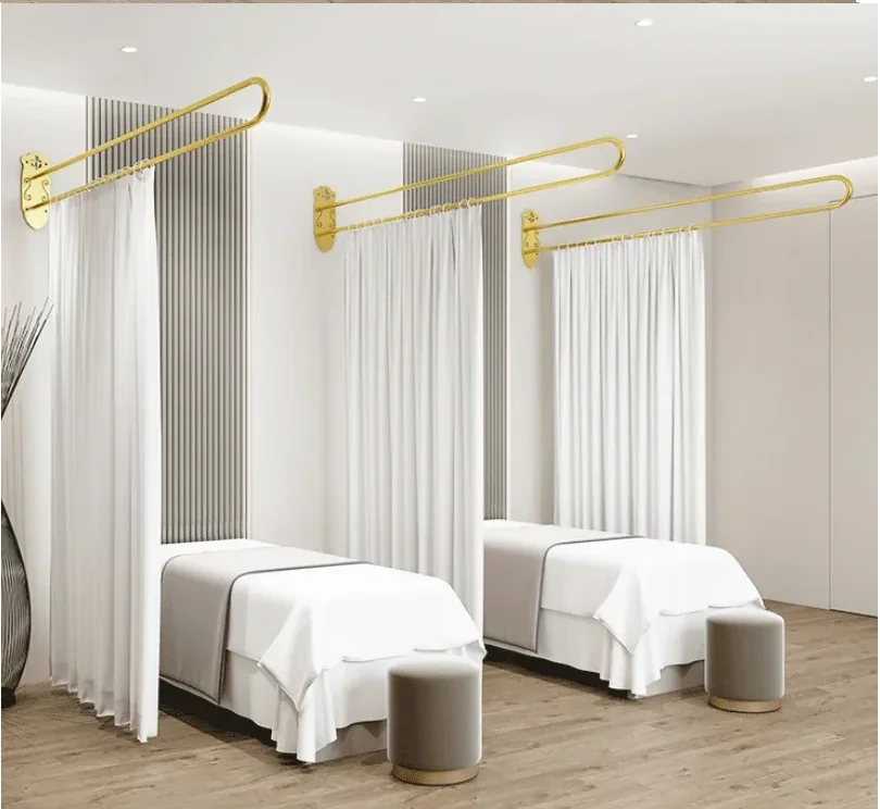 U-shaped L-shaped beauty salon health salon physiotherapy bed beauty bed partition curtain curtain rod