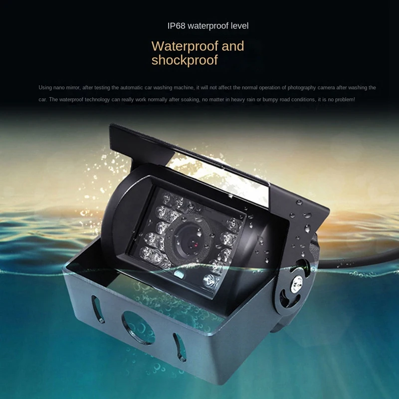 Waterproof 18 LED Car Rear View Reversing Parking Backup Camera IR Night Vision For 12V 24V Bus Truck Motorhome Van