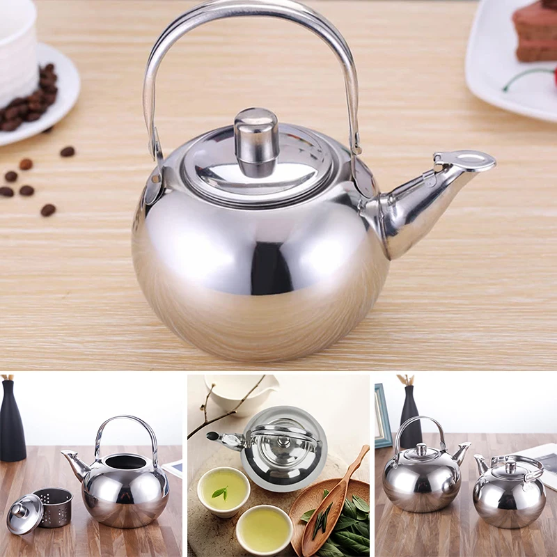 1.5l/2l Thickened Stainless Steel Teapot With Filter Screen Coffee Pot Tea Pot Home Office Kitchen Tea Pot Tool Accessories