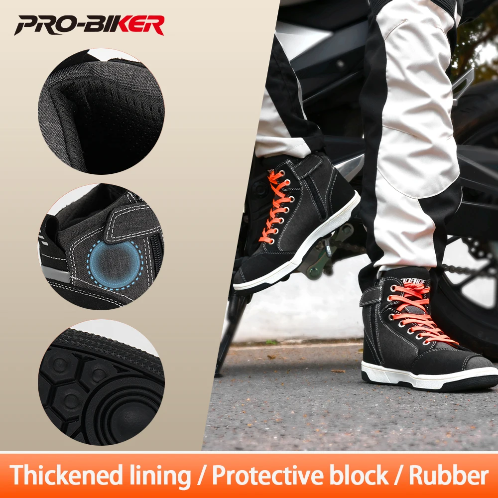 

Men's Motorcycle Riding Protective Boots Wear-Resistant Non-slip Professional Motorbike Racing Riding Boots Windproof Anti-fall
