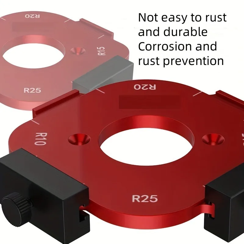 1Pc Multifunctional R‑Corner Arc Template Woodworking Jig for Router Trimmer, Chamfer Grooving Wardrobe DIY Tool