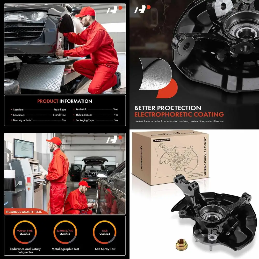 

Передний правый поворотный кулак и ступица подшипника колеса в сборе, совместимый с Toyota Avalon 2005-2011, 3,5 л, седан, сторона пассажира