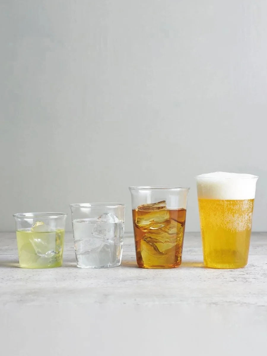 Kinto Glass Cup Transparent Coffee Beer Cold Brew Iced Latte Water Tea Cup Heat Resistant round Shape Single Layer Glass Cup