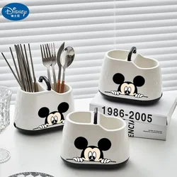 Disney Mickey Mouse animation peripheral cartoon cute home kitchen tableware storage high-looking wall-mounted drain rack gift