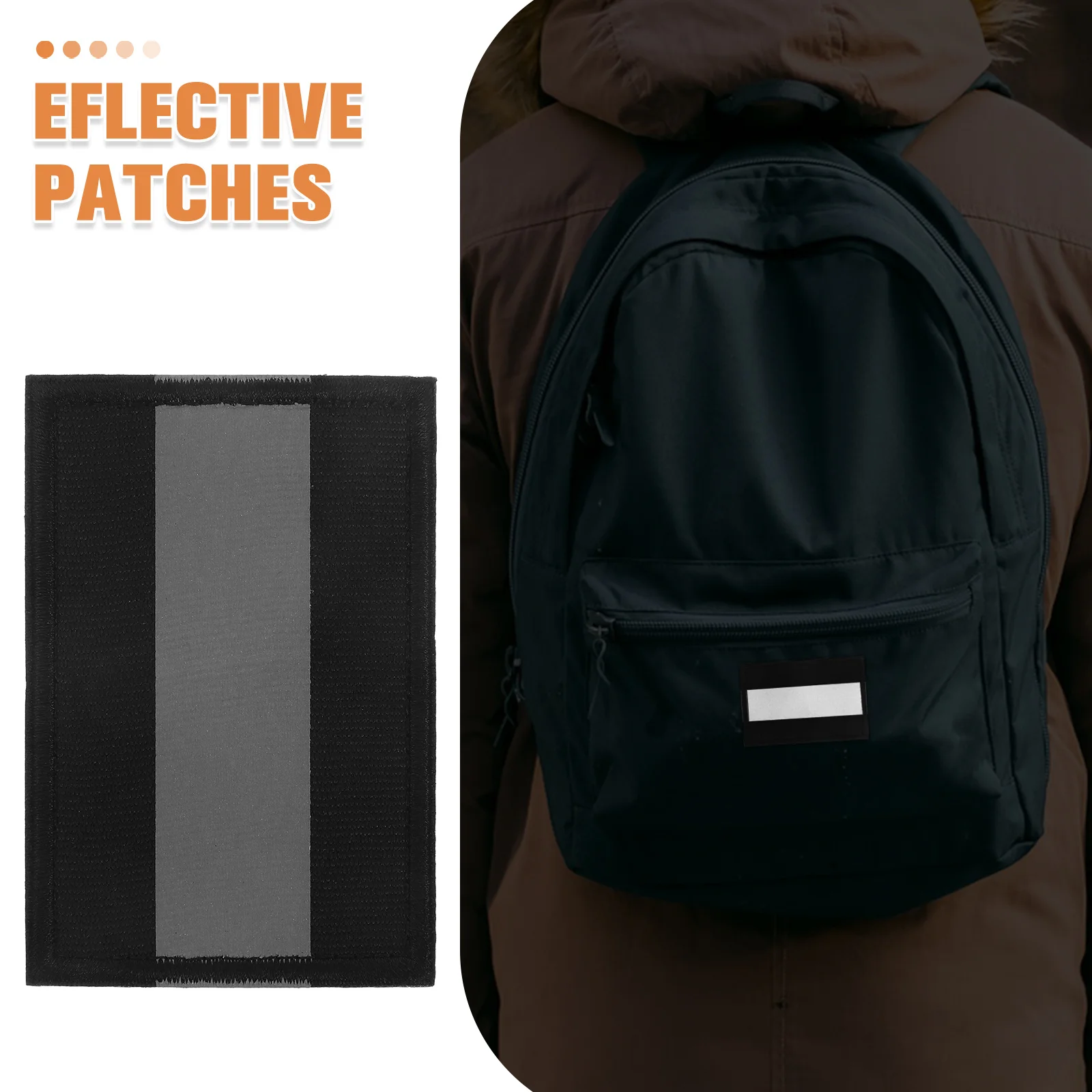 4Pcs Reflective Safety Appliques Strong Sticky Backing for Rain Jackets Backpacks Reflectors Night Activities Camping Walking