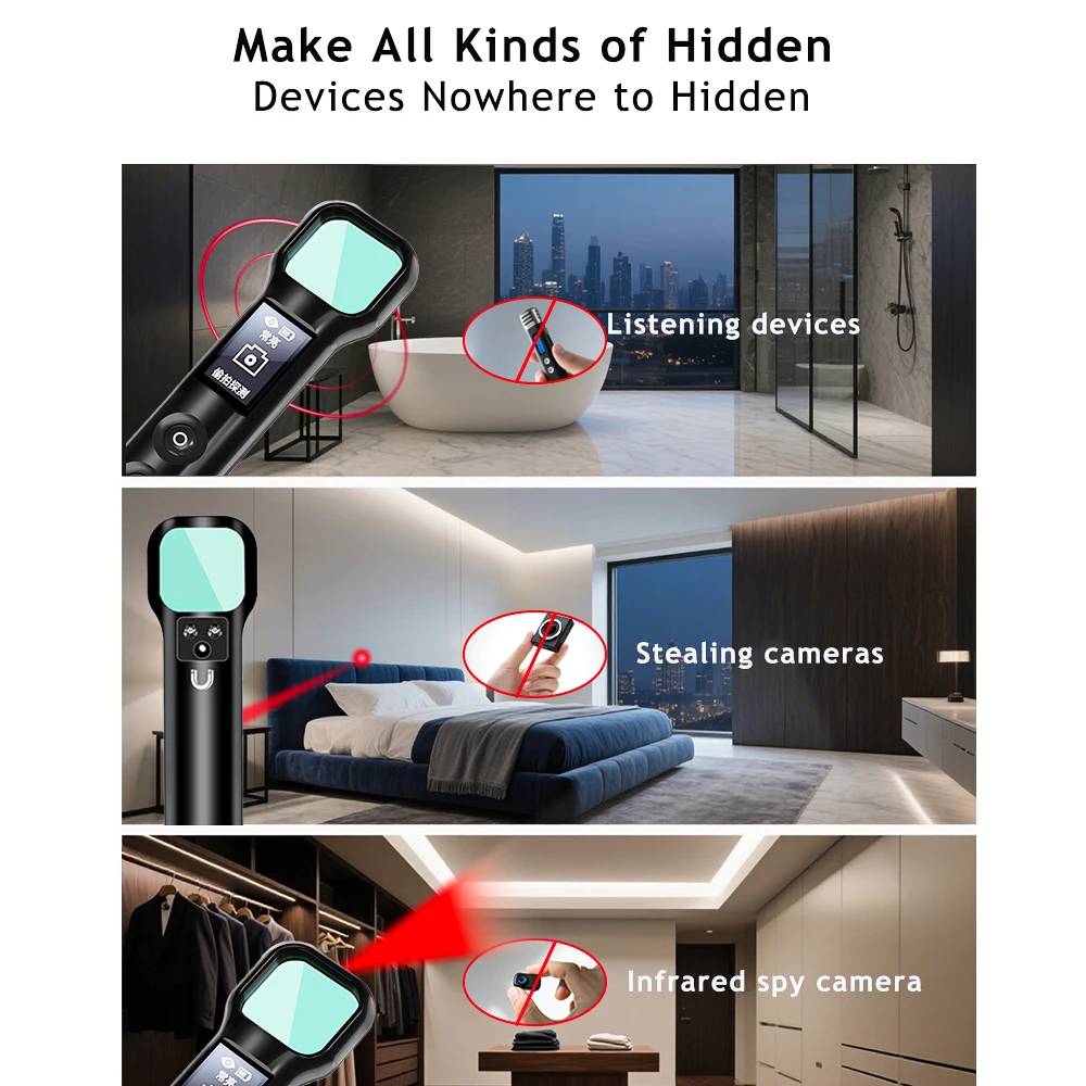 S700 숨겨진 카메라 감지기 8M 감지 GPS 감지 안티 엿보기 카메라는 여행 호텔을위한 5H 휴대용 가제트를 계속 사용합니다.