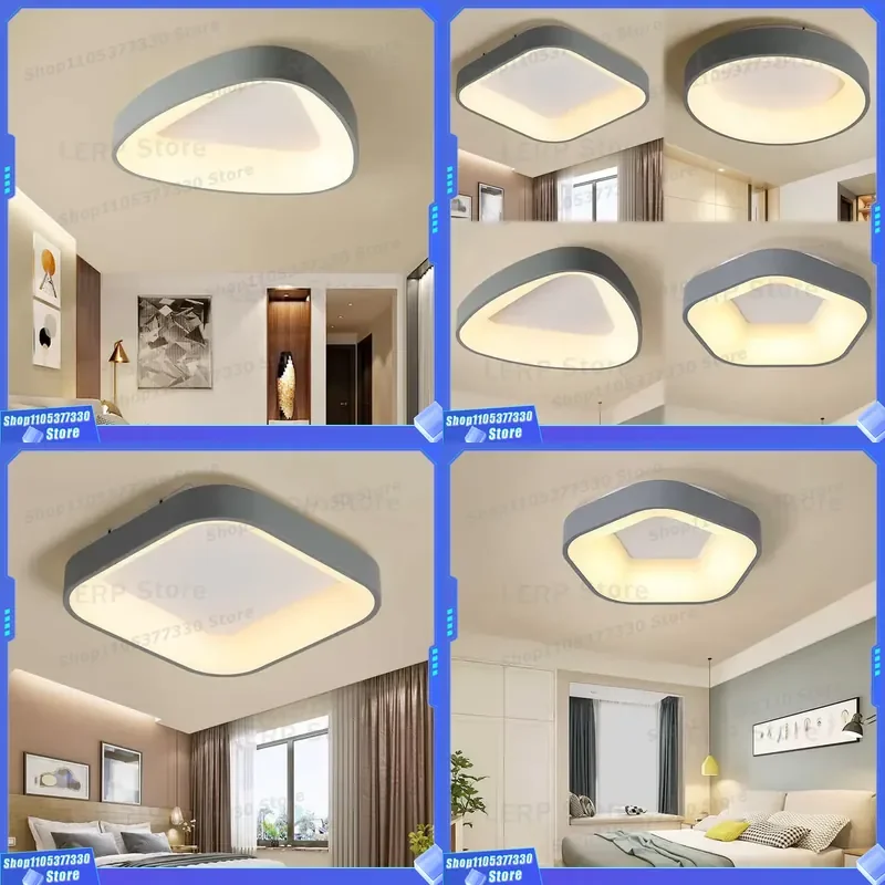 Modern Nordic Acrylic Ceiling Light Round Square Tricolor LED Simple Design For Bedroom Living Room Home Decoration Lamp