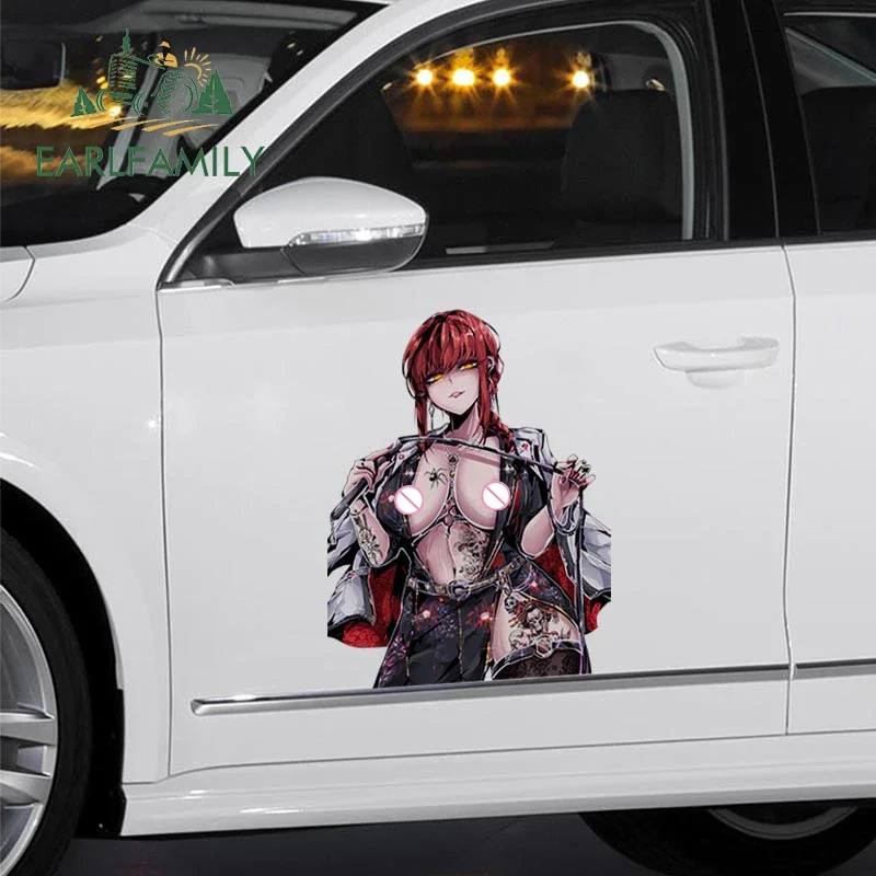 EARLFAMILY 43cm x 32.69cm for Senpai Makima Fanart Car Sticker Anime NSFW Sexy Waifu RV Decal Scratch-Proof Creative Graphics