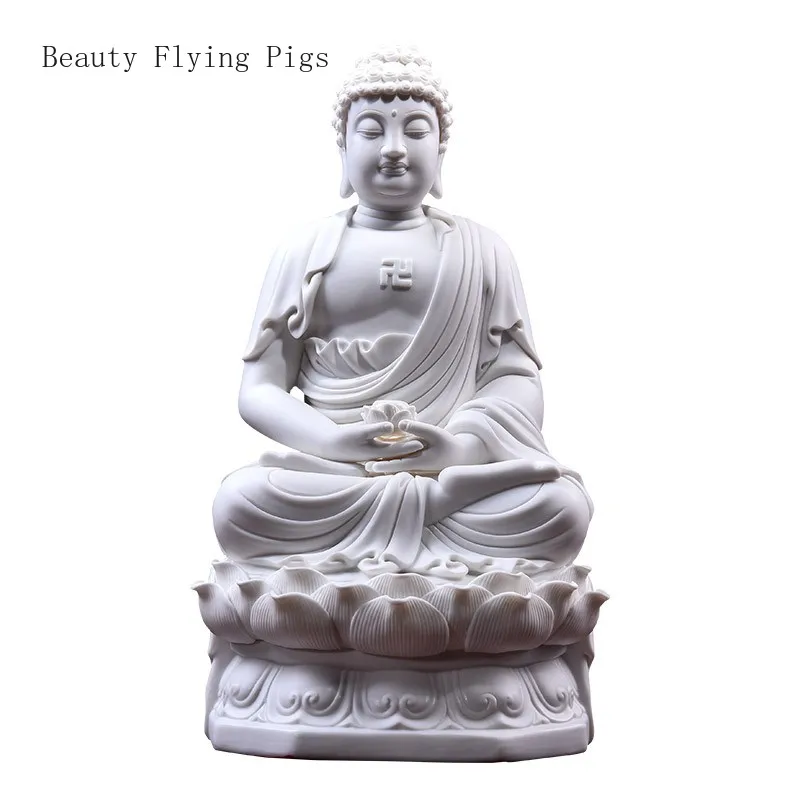 1PCS Ceramic Amitabha Buddha Pharmacist Shakyamuni Buddha Worship Statue Ornament vintage home decor