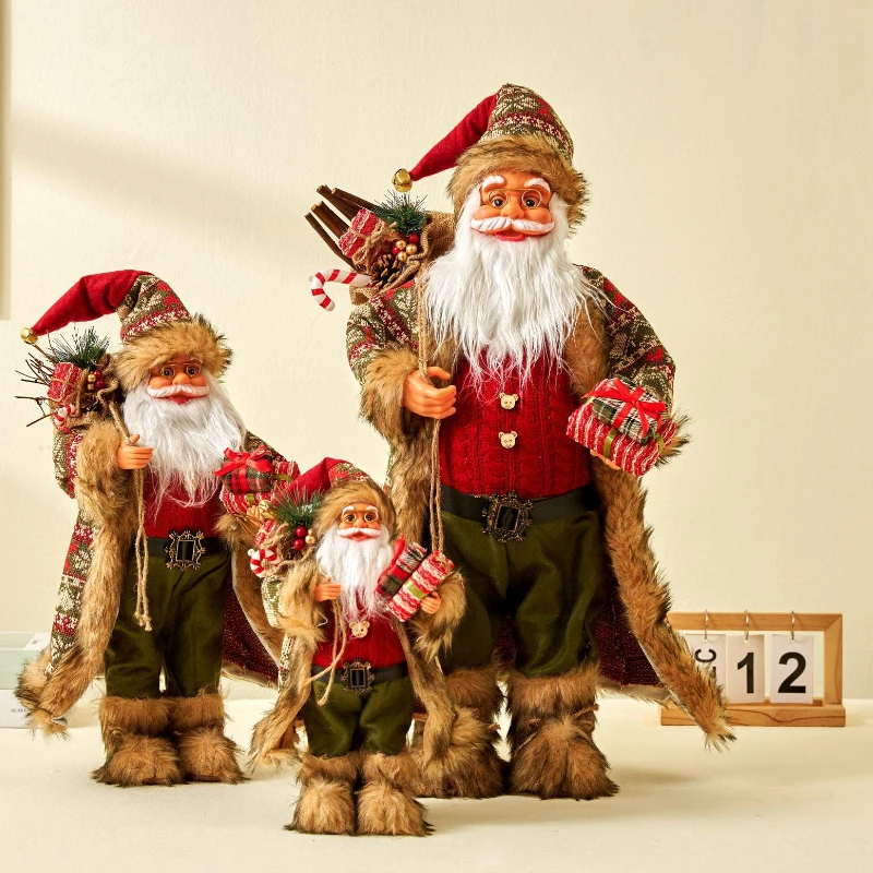 Merry Christmas Decor For Home 2023 Santa Claus Elk Snowman Doll Oranments Christmas Pendants Kids Naviidad Gift Toy Favor