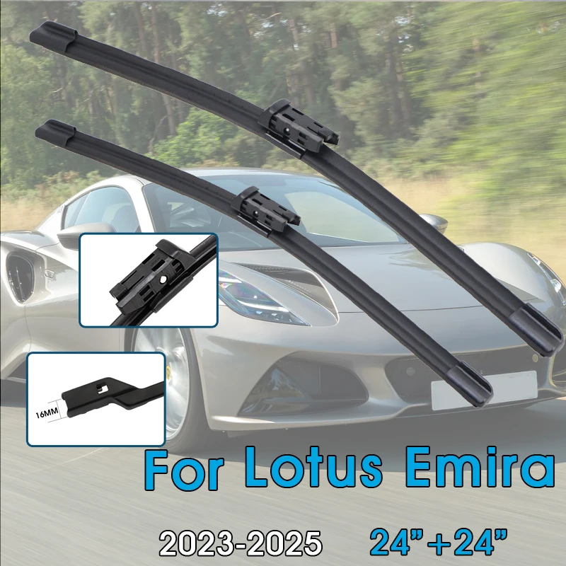 Auto Wischerblätter 24 "+ 24" Für Lotus Emira 2023-2025 Windschutzscheibe Windschutzscheibe Frontscheibe Klingen Auto Zubehör