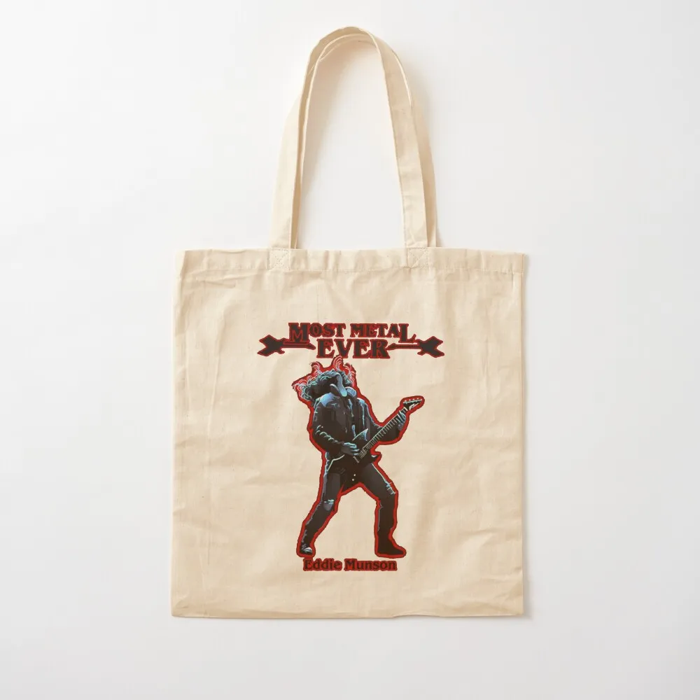 Eddie munson guitar power music Tote Bag Fabric bag tote bag custom Canvas Tote