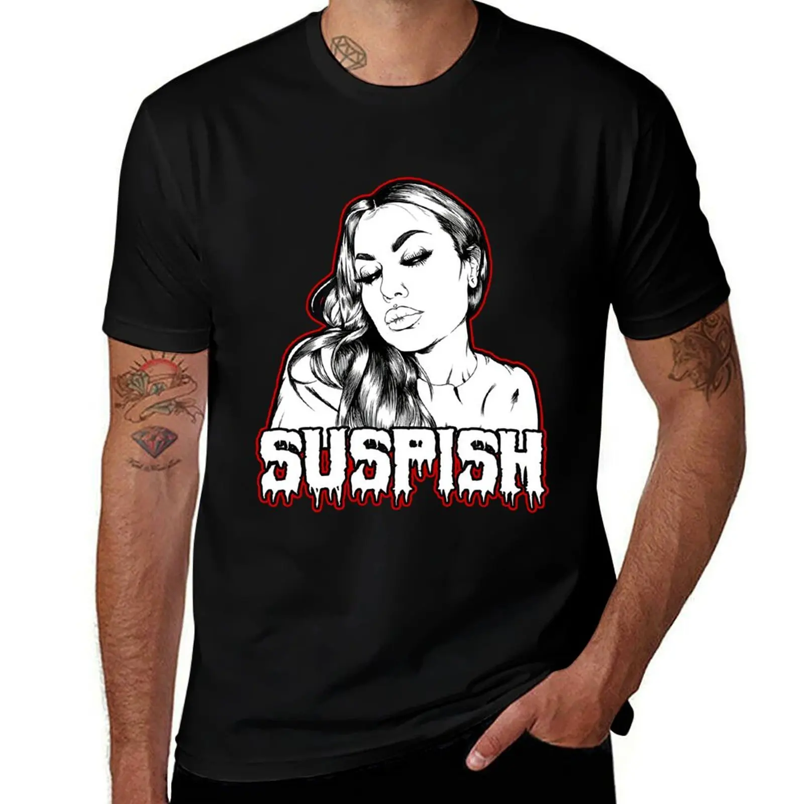Bailey Sarian Suspish Makeup and Mystery Funny T-Shirt Simple Casual Short Sleeve Tee