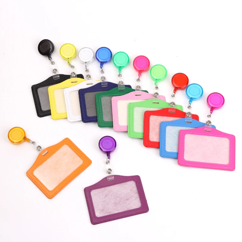 Kawaii Kinder Easy Pull Schnalle Student ID Karte Ausweishalter PU Leder Bus Karte Abdeckung Kunststoff Schlüsselanhänger Geschenk – Detail 3