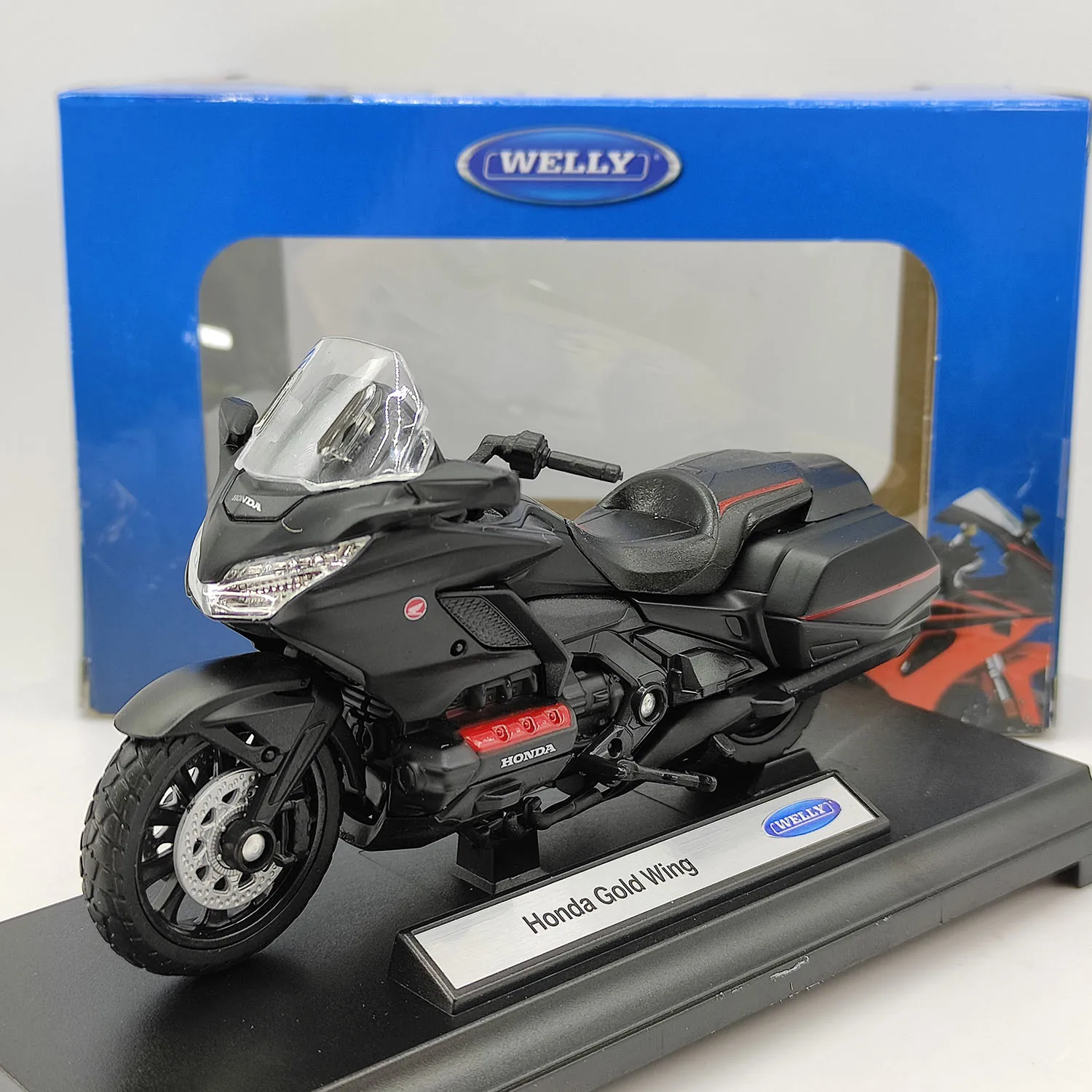 

Diecast WELLY 1/18 Scale Honda Gold Winng Alloy Motorcycle Model Collectible Toy Gift Souvenir Display Ornament