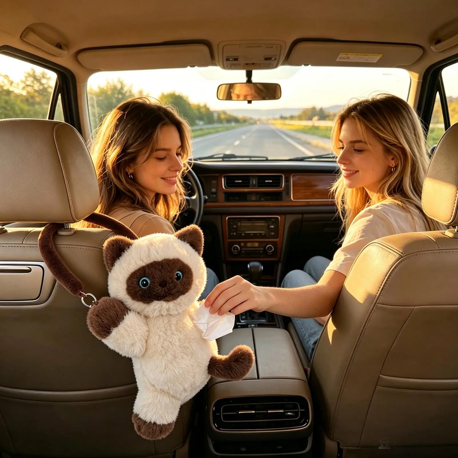 Cat Tissue Holder For Car Backseat Facial Paper Dispenser Car Tissue Box Cover For Vehicle Suv Truck Travel Road Trip Daily