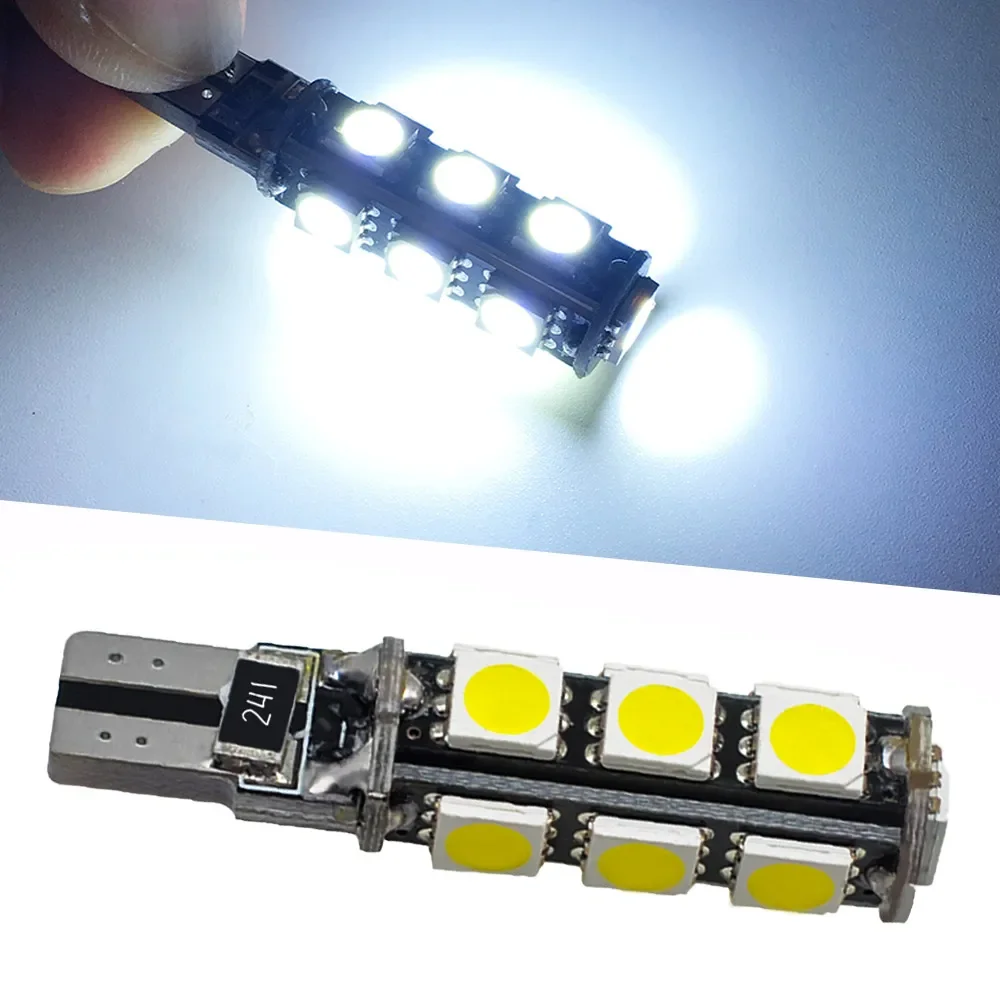 

1PCS Car Door Brake LED T10 W5W Canbus 13SMD 5050 Parking Reverse Light License Plate Trunk Lamp Dome Reading Instrument Lights