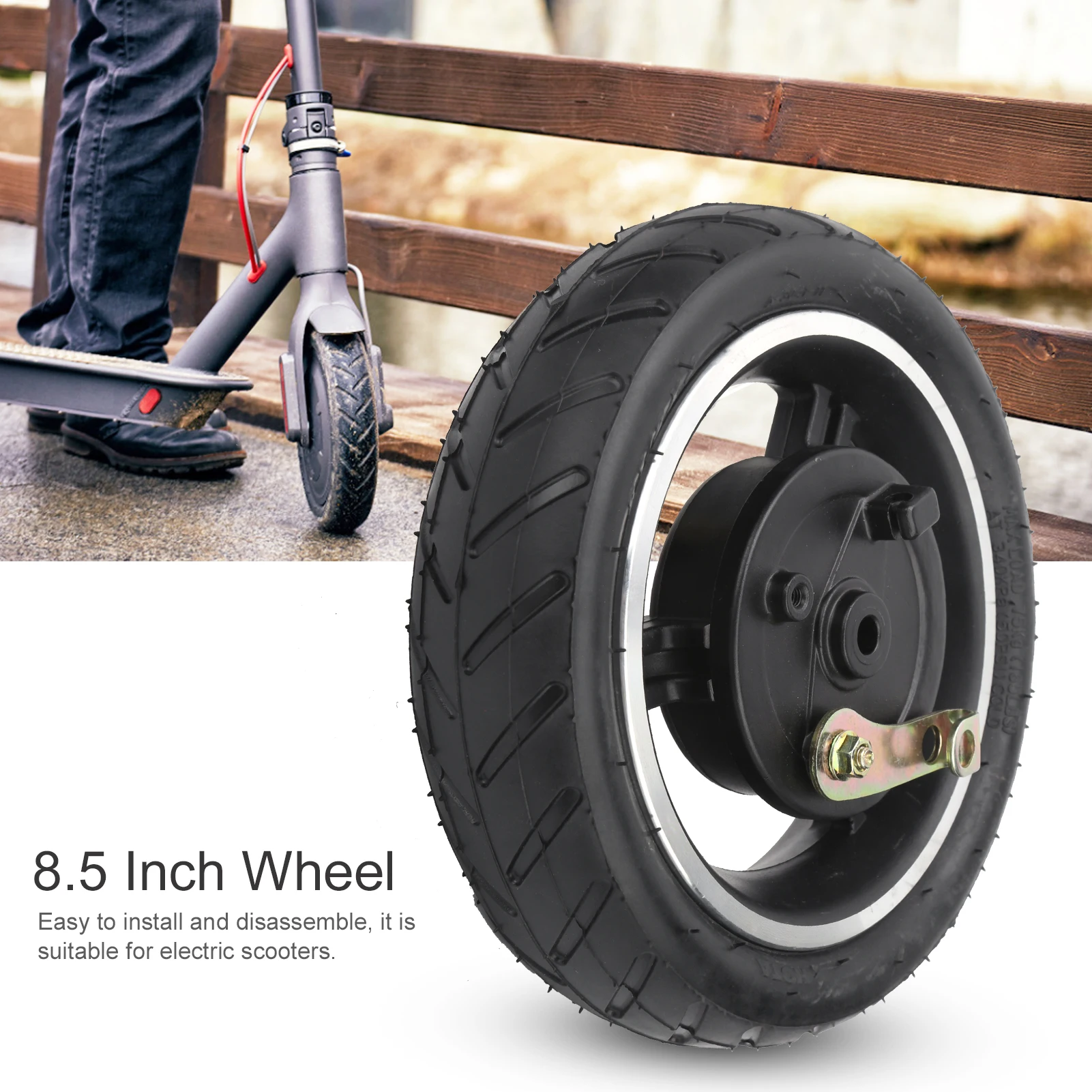 

Scooter 8.5 Inch Wheel 8 1/2x2 Inner Tube and Outer Tire with Drum Brake Easy Using Durable for Electric Scooter Accessories