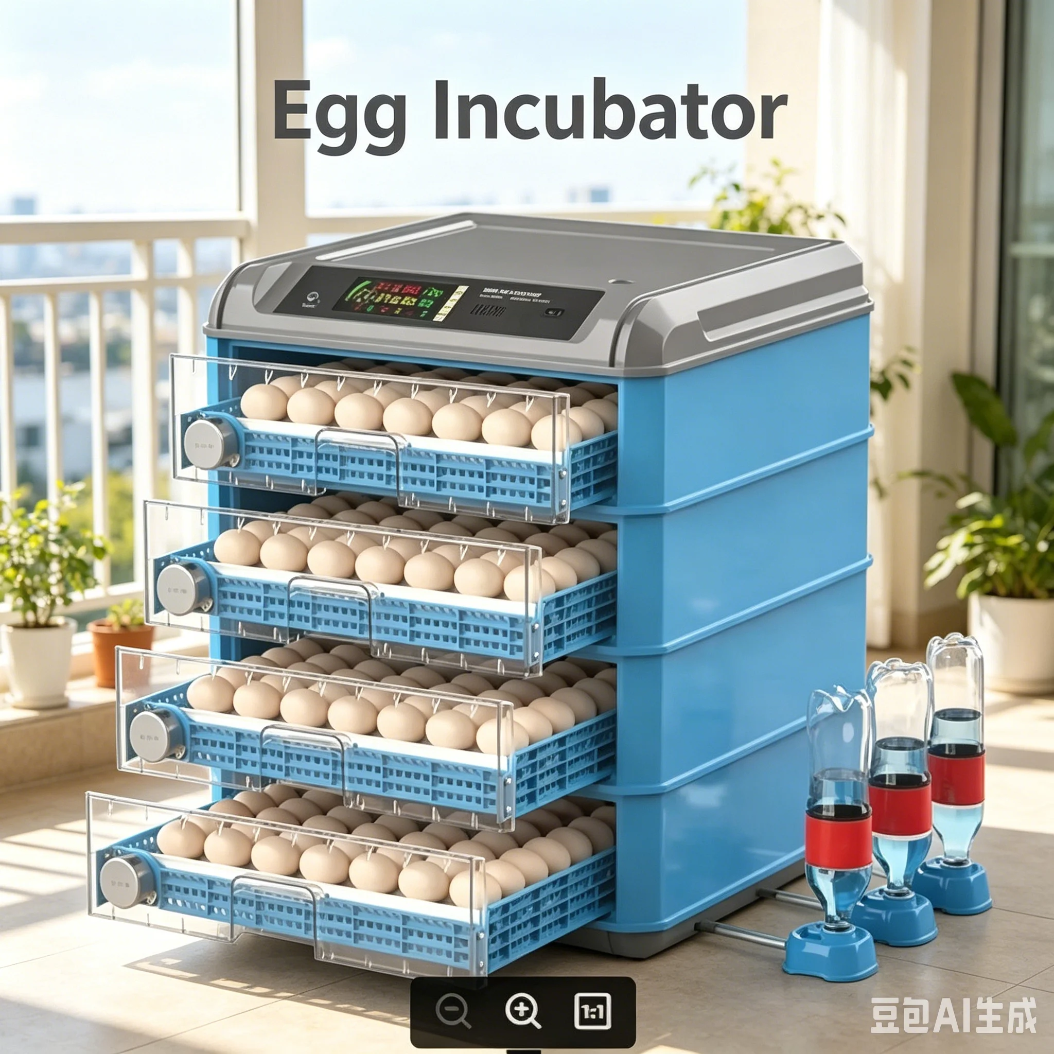 500 Eggs Capacity Incubator with Automatic Turning Eggs Lighting and Humidifying Eggs Functions