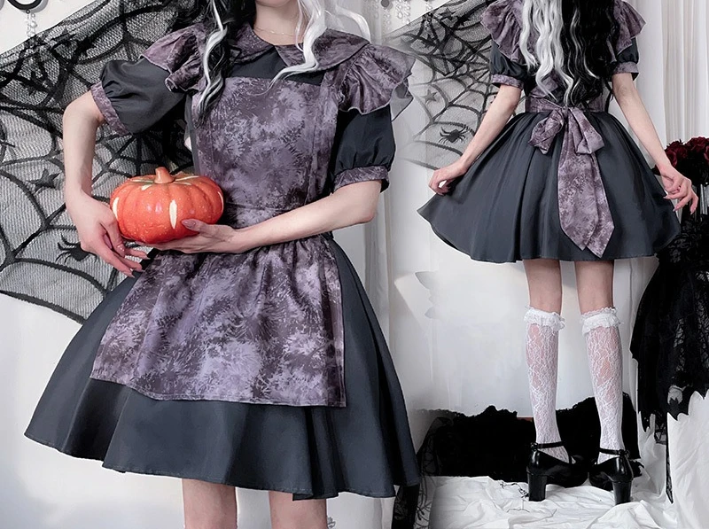 

2025 New Halloween Costume Witch Dress Casual Fashion Versatile Dress for Women