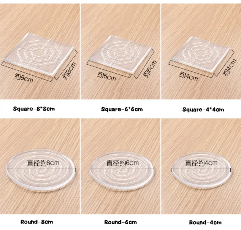Silicone Anti-moving Table Foot Mat Bed Foot Anti-slip Fixator Bed Leg Table Corner Table Sofa Transparent Furniture Gasket