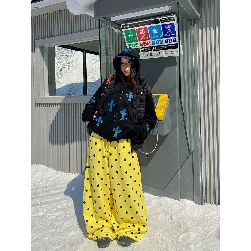 

Polka Dot Casual Trousers Women's Autumn and Winter 2026、 Design Sense Niche and Thin Loose Lazy Wind Straight Wide-leg Trousers