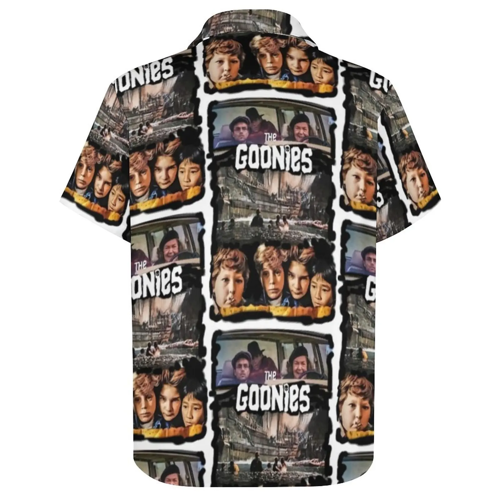 Goonies Print Art Beach Shirt anni \'80 Classic Movie camicie Casual hawaiane camicette retrò maschili top personalizzati a maniche corte Plus Size