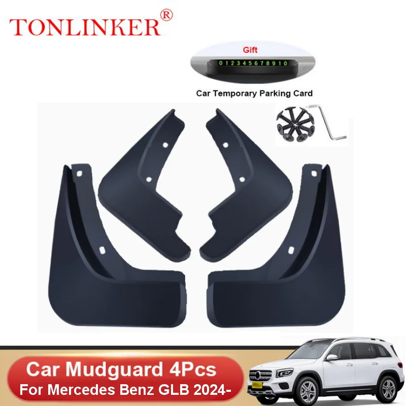 TONLINKER 4 Pcs Car Mudguard For Mercedes Benz GLB 2020-2023 2024 Mud Flaps Mudguards Splash Guards Front Rear Fender Mudflaps