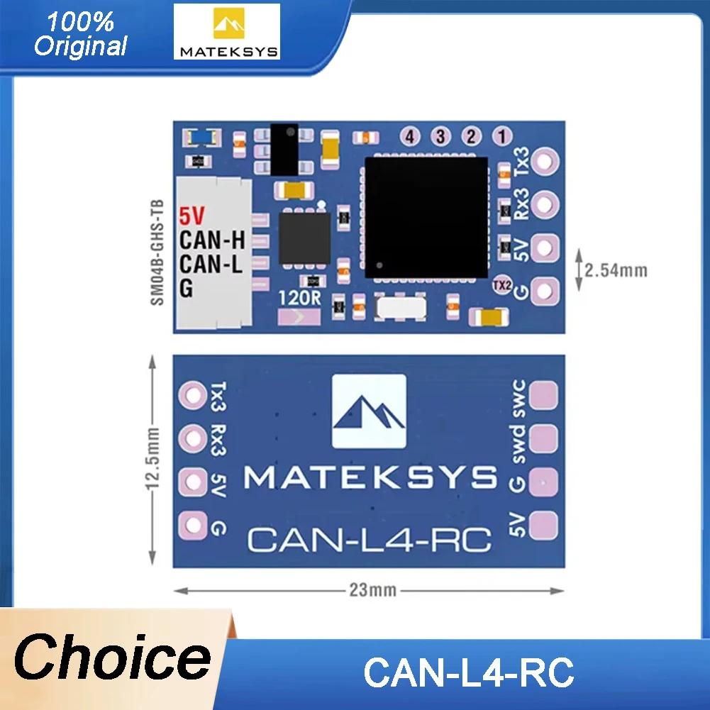

MATEK CAN-L4-RC Adapter STM32L431 MCU AP_PERIPH CAN RC Input Receiver for RC Model Airplane