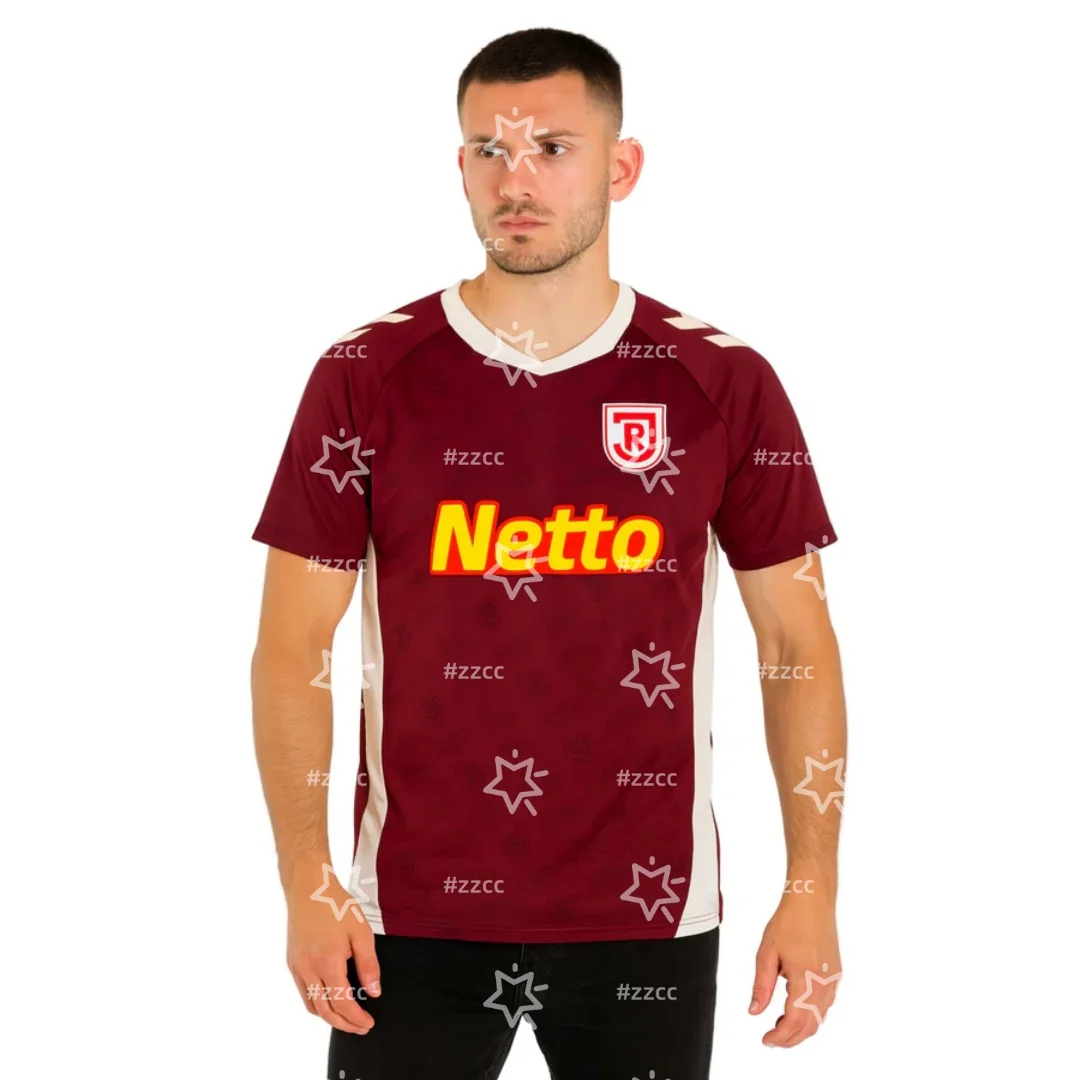 

25-26 SSV Jahn Regensburg Home football jerseys match training Kit Summer Sports Men's T-Shirt Kid's Tee Surfing T-shirt ﻿