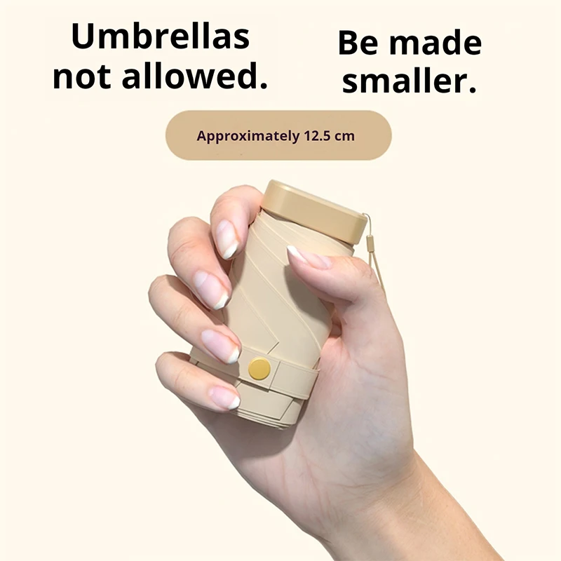 Mini Capsule Umbrella Ultra Light 12.5cm Portable UPF50+ UV Protection Sun Rain Dual Use Sunshade Umbrella For Women Outdoor