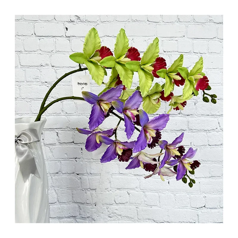 Kate Phalaenopsis กล้วยไม้หัวผีเสื้อ9หัวประดิษฐ์สำหรับตกแต่งสำนักงานผลิตภัณฑ์ใหม่อเนกประสงค์คุ้มค่า