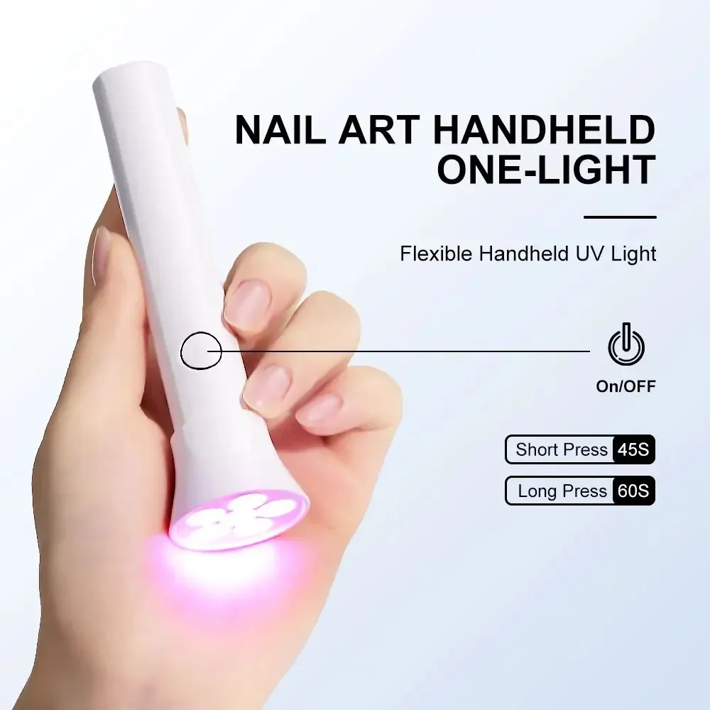 Portable Nail Art UV LED Light Dryer Rechargeable Flashlight UV Lamp for Nail Drying Gel Polish Lamp For Home Salon Tools