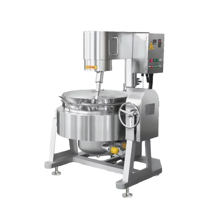 Electric oil heating industrial cooking pot with agitator