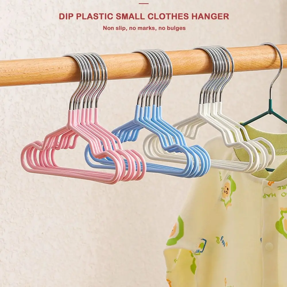 10 pçs nova cor sólida cabide para animais de estimação metal diy mini cabide antiderrapante rack de exibição especial roupas