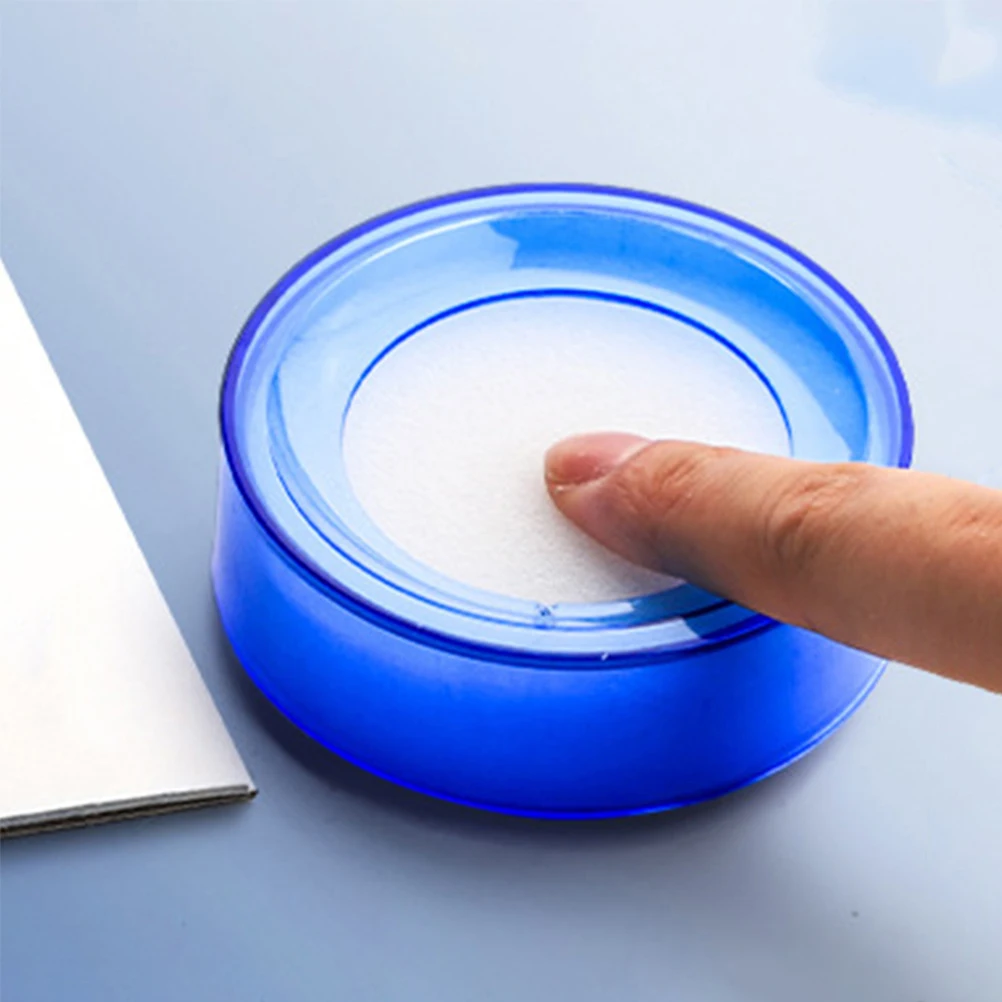 

3 Pcs Money Counting Hand Wet Device Sponge Dip Box Blue Cashier Supplies Office Finger Moistener Large Capacity