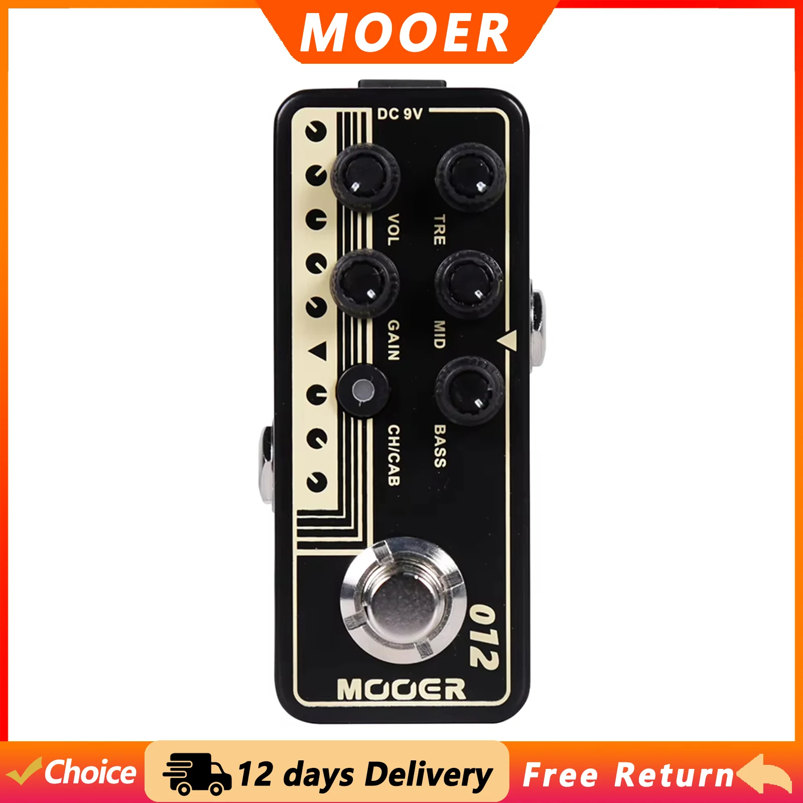 MOOER 012 US Gold 100 Guitar Digital Preamp Effect Pedal Classic British Style Micro Preamp Pedal Guitar Parts & Accessories