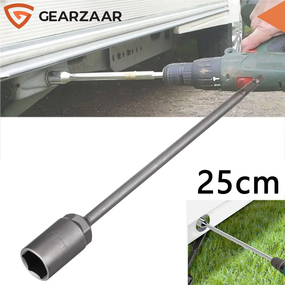 Adaptador de 19mm para conector de extensión de taladro, enrollador de patas de caravana estable de esquina de 25cm