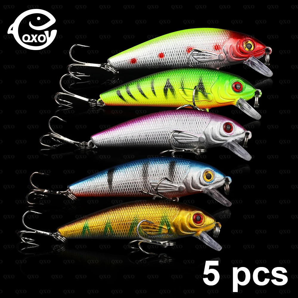 QXO Minnow Lure River Sea Bait Squid Jigs Crankbait Hard Tinsel Goods For Fishing Shad Spinner Small Fishes Wobbler