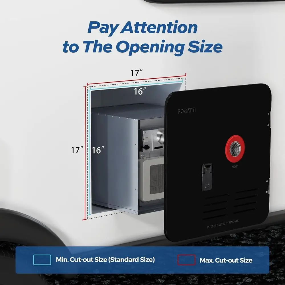 18x18 بوصة RV سخان المياه الباب الأسود استبدال لوحة الوصول عدة لسخانات Tankless فقط (سخان المياه غير المدرجة) #2