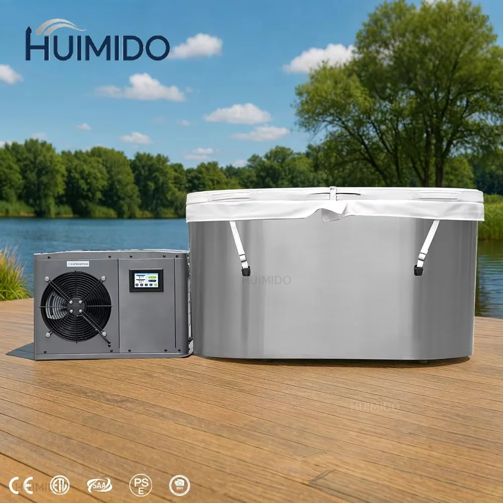 Customizable luxury 316 stainless steel ice bath cold plunge vortex & steel design