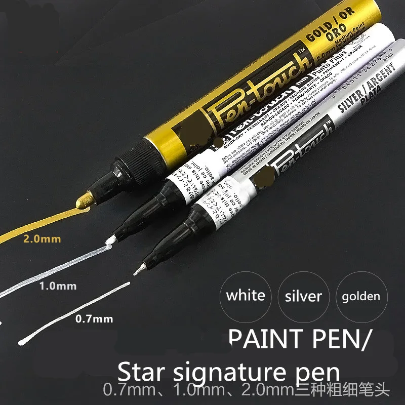 

Paint pen (gold, silver and white) high light Mark pen hand-painted Star signature pen