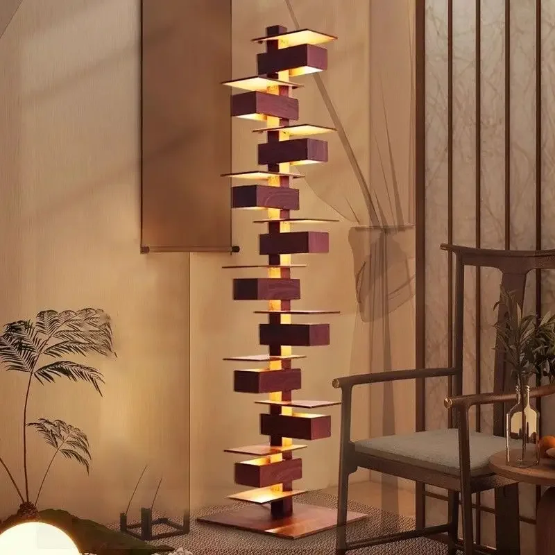 

Floor lamp solid wood art ornament living room sofa next to bedroom bedside lamp
