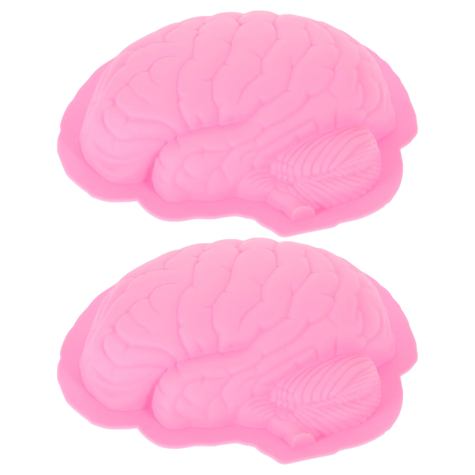 

2pcs Silicone Baking Brain Mold Dessert Brain Shaped Cake Accessories (Pink) Halloween Mold Silicone Mold